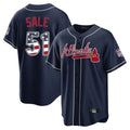 Atlanta Braves #51 Chris Sale Player Navy USA 250 Fourth Of July Limited Home Game Stitched Baseball Jersey