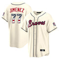 Atlanta Braves #77 Joe Jimenez Player Cream USA 250 Fourth Of July Limited Home Game Stitched Baseball Jersey