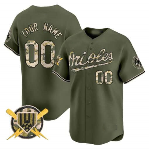 Baltimore Orioles Armed Forces Day Vapor Premier Limited Custom Jersey – All Stitched-Green Baseball Jersey