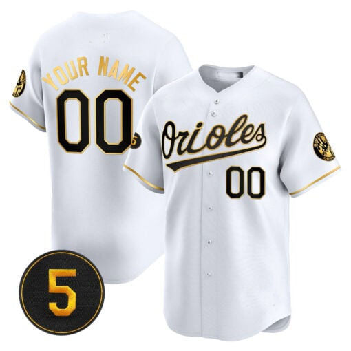 Baltimore Orioles Robinson Patch Vapor Premier Limited Custom Jersey – White Gold Baseball Jersey