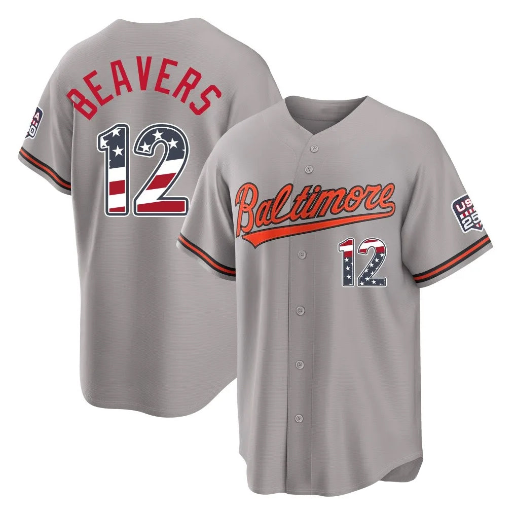 Baltimore Orioles #12 Dylan Beavers Player Gray USA 250 Fourth of July Home Game Stitched Baseball Jersey