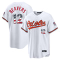 Baltimore Orioles #12 Dylan Beavers Player White USA 250 Fourth of July Home Game Stitched Baseball Jersey