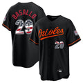 Baltimore Orioles #29 Samuel Basallo Player Black USA 250 Fourth of July Home Game Stitched Baseball Jersey