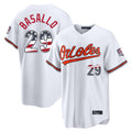 Baltimore Orioles #29 Samuel Basallo Player White USA 250 Fourth of July Home Game Stitched Baseball Jersey