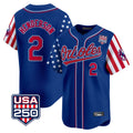 Baltimore Orioles #2 Gunnar Henderson Player Royal USA 250 Independence Day Vapor Premier Limited Home Game Stitched Baseball Jersey