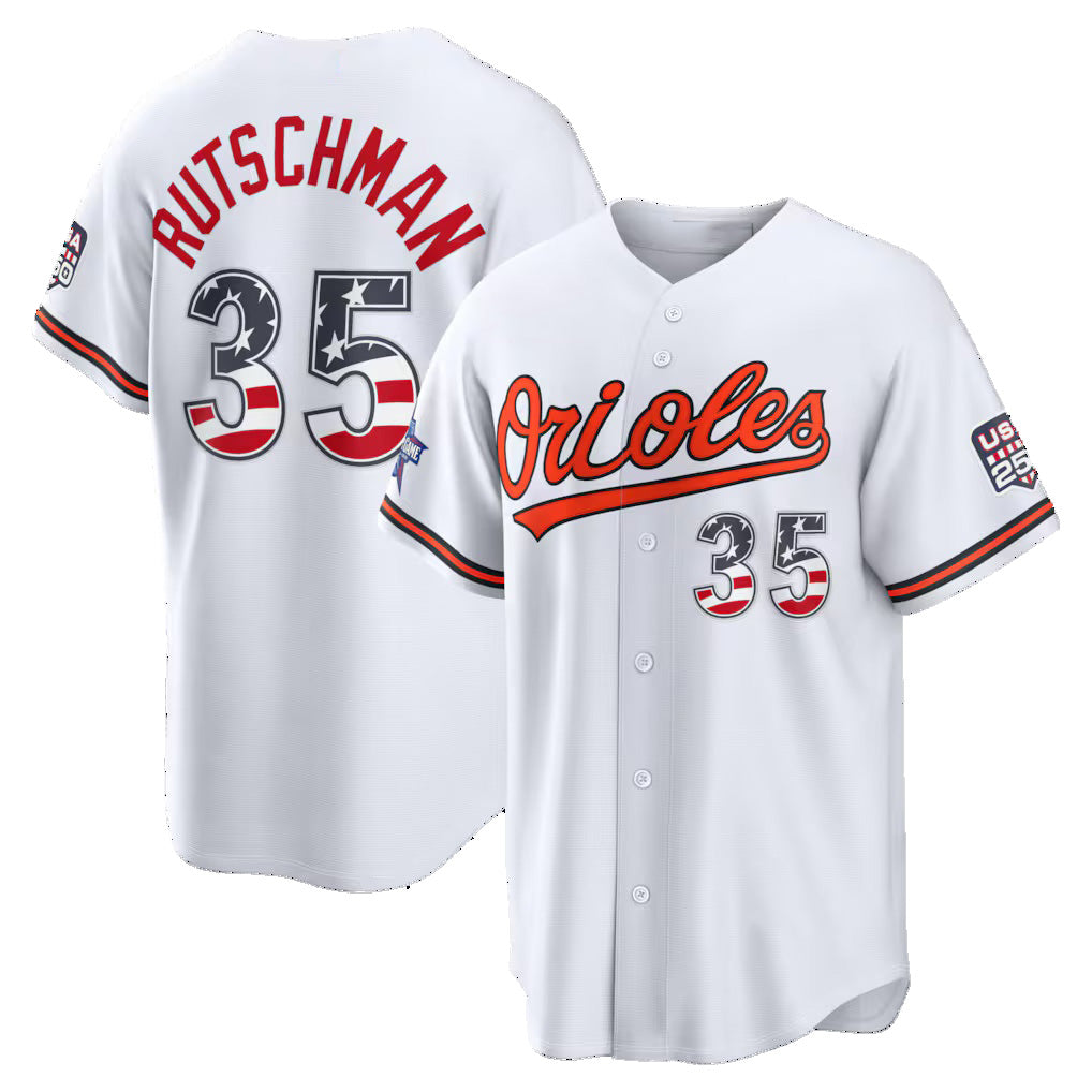 Baltimore Orioles #35 Adley Rutschman 2026 All-Star Edition Stars & Stripes White Stadium Baseball Jersey