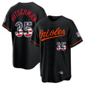 Baltimore Orioles #35 Adley Rutschman Player Black USA 250 Fourth of July Home Game Stitched Baseball Jersey