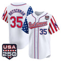 Baltimore Orioles #35 Adley Rutschman Player White USA 250 Independence Day Vapor Premier Limited Home Game Stitched Baseball Jersey