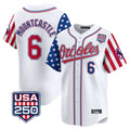 Baltimore Orioles #6 Ryan Mountcastle Player White USA 250 Independence Day Vapor Premier Home Game Stitched Baseball Jersey