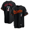 Baltimore Orioles #7 Jackson Holliday Player Black USA 250 Fourth of July Home Game Stitched Baseball Jersey