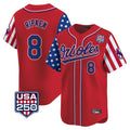 Baltimore Orioles #8 Cal Ripken Player Red USA 250 Independence Day Vapor Premier Limited Home Game Stitched Baseball Jersey