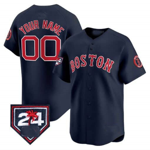 Boston Red Sox 2024 Spring Training Patch Vapor Premier Limited Custom Jersey – Navy Baseball Jersey