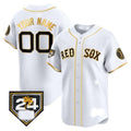 Boston Red Sox 2024 Spring Training Patch Vapor Premier Limited Custom Jersey – White Gold Baseball Jersey