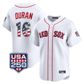 Boston Red Sox #16 Jarren Duran Player White USA 250 Fourth of July Limited Home Game Stitched Baseball Jersey