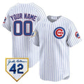 Chicago Cubs 2024 Jackie Robinson Patch Vapor Premier Limited Custom Jersey V2 – White Alternate Baseball Jersey