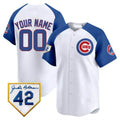 Chicago Cubs 2024 Jackie Robinson Patch Vapor Premier Limited Custom Jersey V2 – White Royal Alternate Baseball Jersey