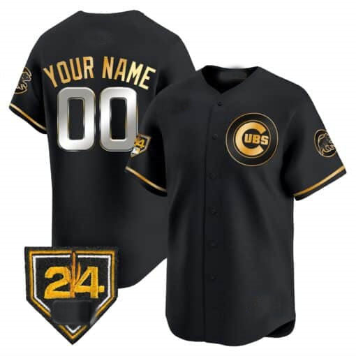 Chicago Cubs 2024 Spring Training Patch Vapor Premier Limited Custom Jersey V2 – All Stitched-Black Alternate Baseball Jersey