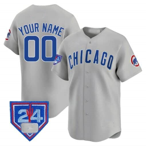 Chicago Cubs 2024 Spring Training Patch Vapor Premier Limited Custom Jersey V2 – Gray Baseball Jersey