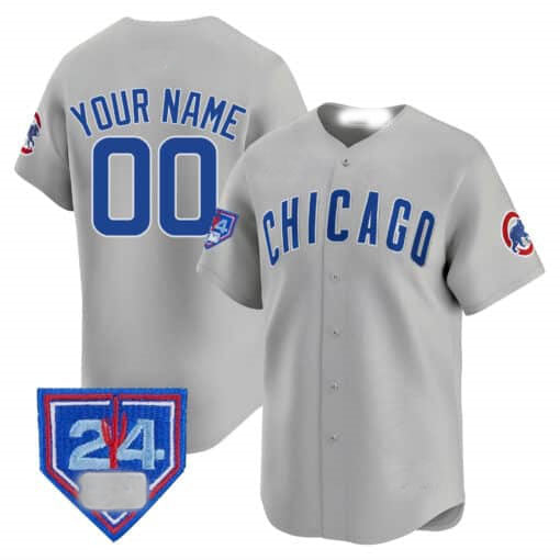 Chicago Cubs 2024 Spring Training Patch Vapor Premier Limited Custom Jersey – Gray Baseball Jersey