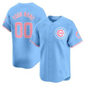 Chicago Cubs Bubblegum Pink Vapor Premier Limited Custom Jersey – Blue Baseball Jersey