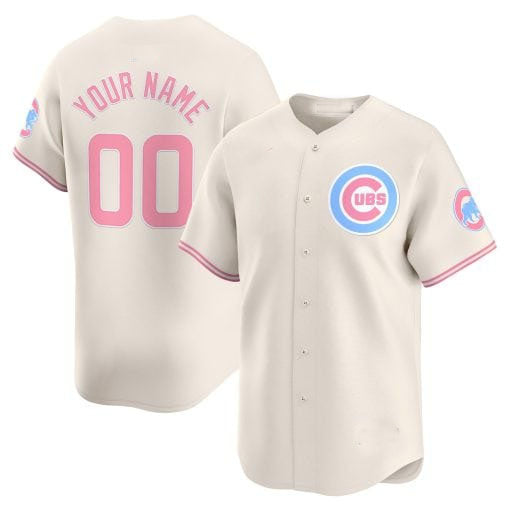 Chicago Cubs Bubblegum Pink Vapor Premier Limited Custom Jersey – Cream Baseball Jersey