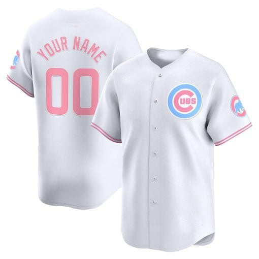 Chicago Cubs Bubblegum Pink Vapor Premier Limited Custom Jersey – White Baseball Jersey
