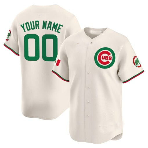 Chicago Cubs Mexico Vapor Premier Limited Custom Jersey V3 – Cream Baseball Jersey