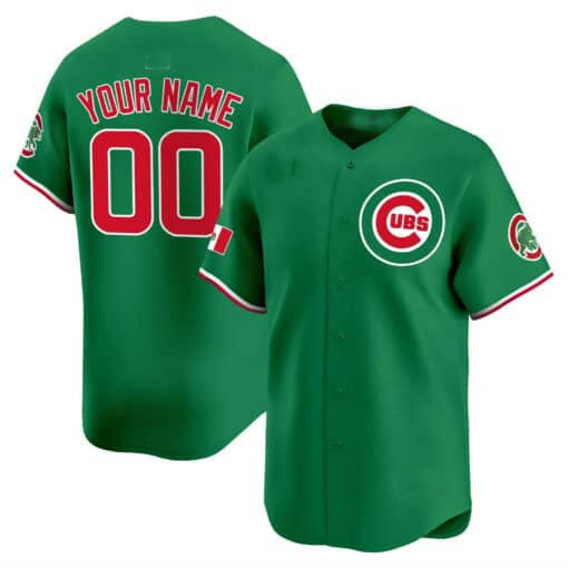 Chicago Cubs Mexico Vapor Premier Limited Custom Jersey V3 – Green Baseball Jersey