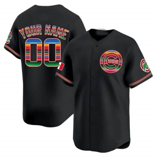 Chicago Cubs Mexico Vapor Premier Limited Custom Jersey – Black Baseball Jersey
