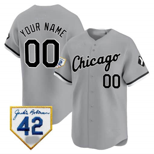 Chicago White Sox 2024 Jackie Robinson Patch Vapor Premier Limited Custom Jersey – Gray Baseball Jersey