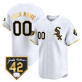 Chicago White Sox 2024 Jackie Robinson Patch Vapor Premier Limited Custom Jersey – White Gold Baseball Jersey