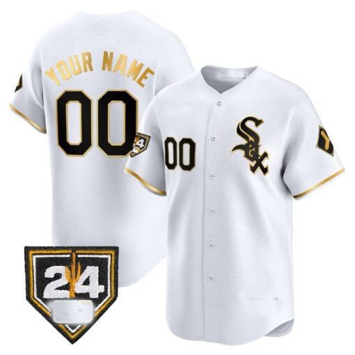 Chicago White Sox 2024 Spring Training Patch Vapor Premier Limited Custom Jersey – White Gold Baseball Jersey