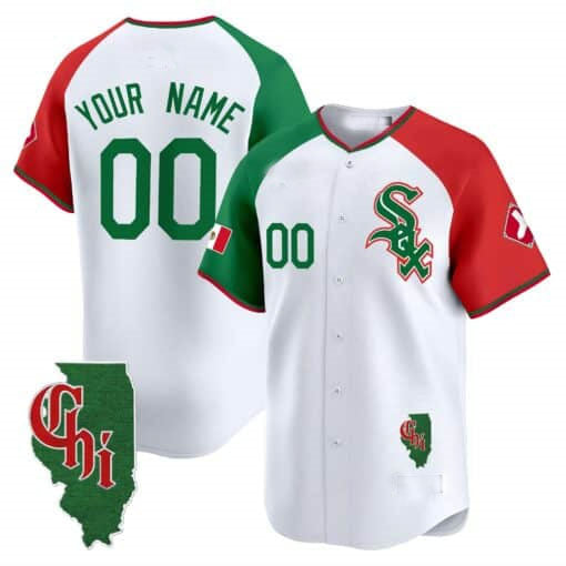 Chicago White Sox Mexico Vapor Premier Limited Custom Jersey – Illinois Patch – All Stitched-White Baseball Jersey