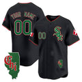 Chicago White Sox Mexico Vapor Premier Limited Custom Jersey – Illinois Patch – Black Baseball Jersey