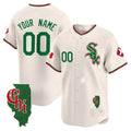 Chicago White Sox Mexico Vapor Premier Limited Custom Jersey – Illinois Patch – Cream Baseball Jersey