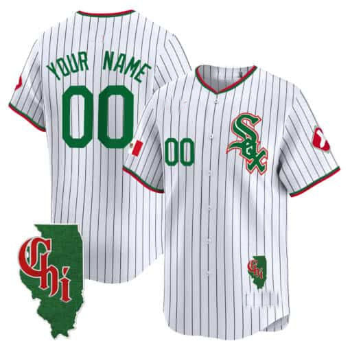 Chicago White Sox Mexico Vapor Premier Limited Custom Jersey – Illinois Patch – White Baseball Jersey