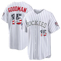 Colorado Rockies #15 Hunter Goodman 2026 All-Star Edition Stars & Stripes White Stadium Baseball Jersey