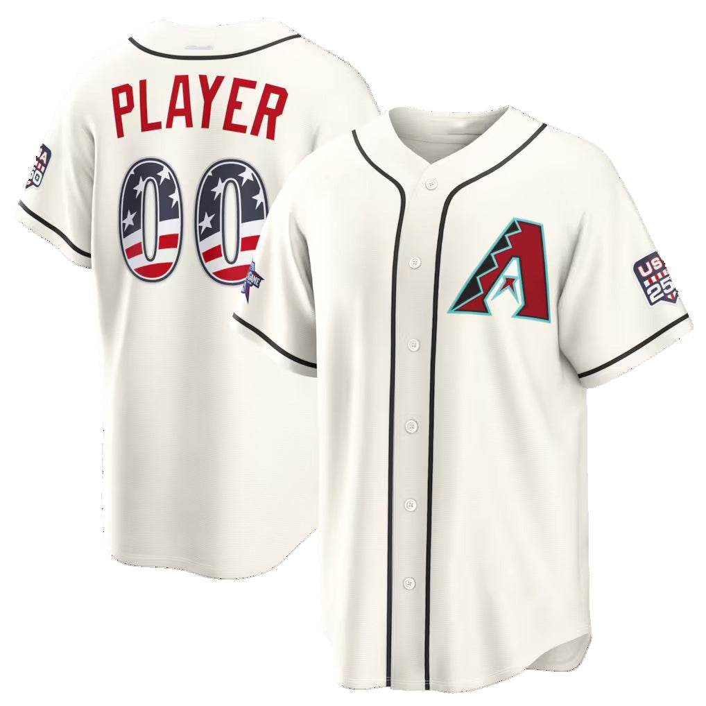 Custom Arizona Diamondbacks 2026 All-Star Edition Stars & Stripes Cream Stadium Pick-A-Player Baseball Jersey