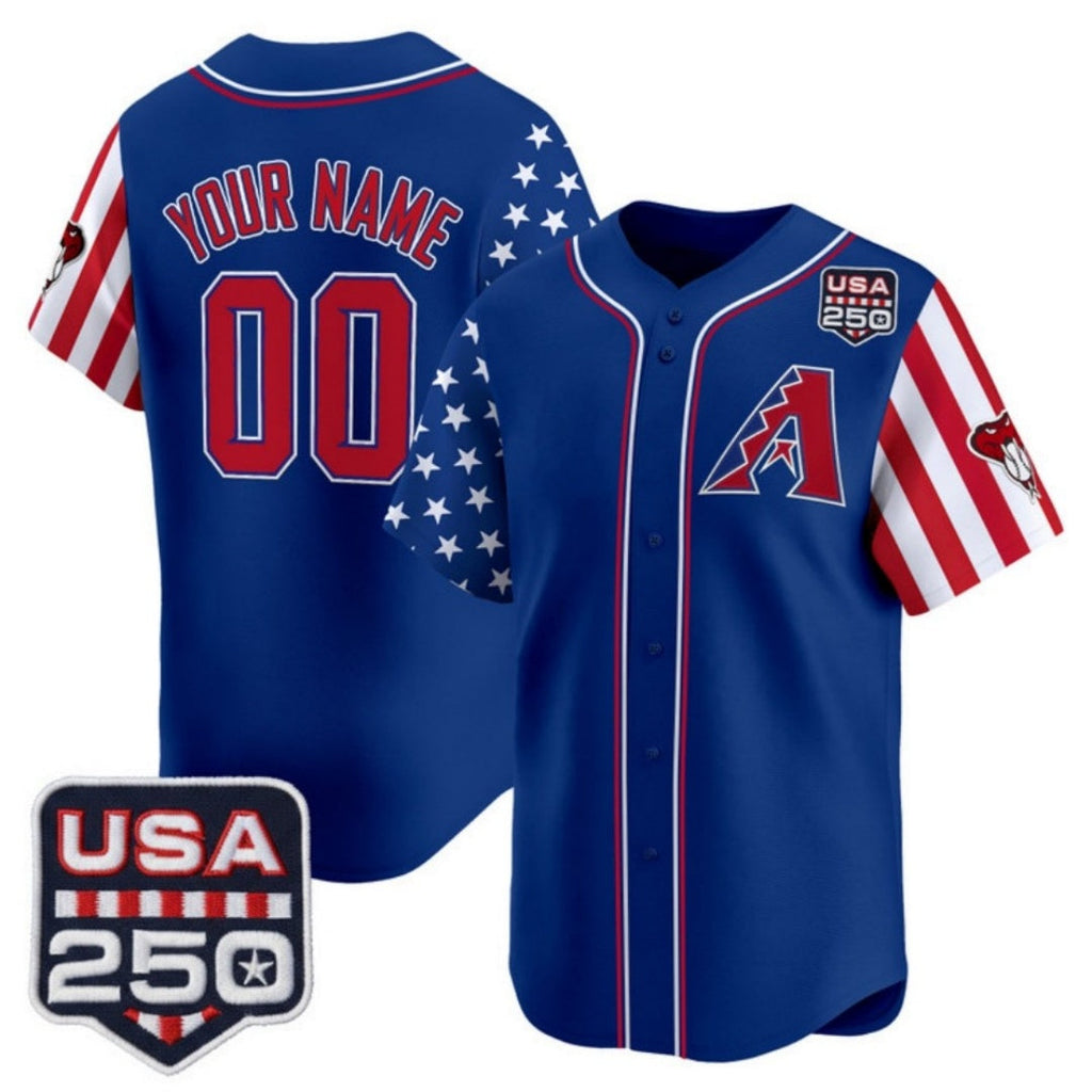 Custom Arizona Diamondbacks America 250 Edition Vapor Premier Limited Royal Stitched Baseball Jersey