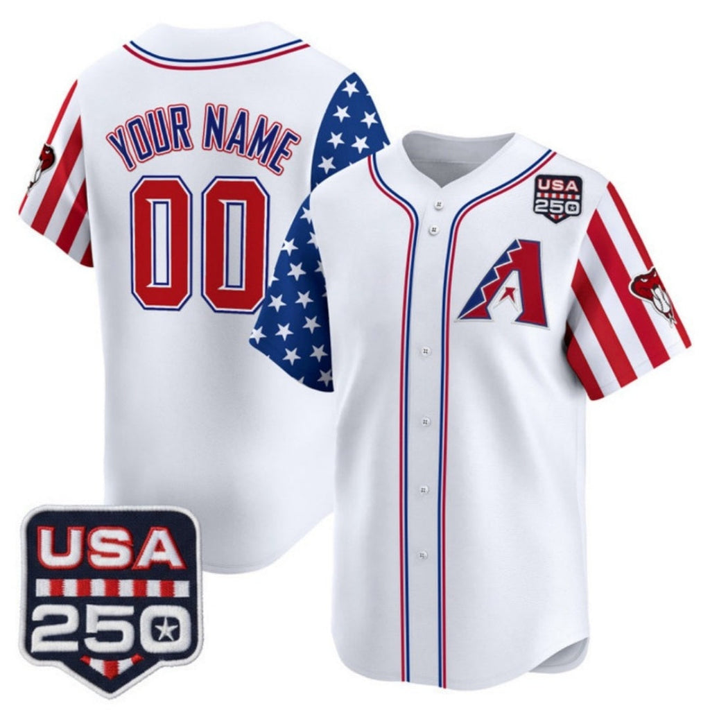 Custom Arizona Diamondbacks America 250 Edition Vapor Premier Limited White Stitched Baseball Jersey