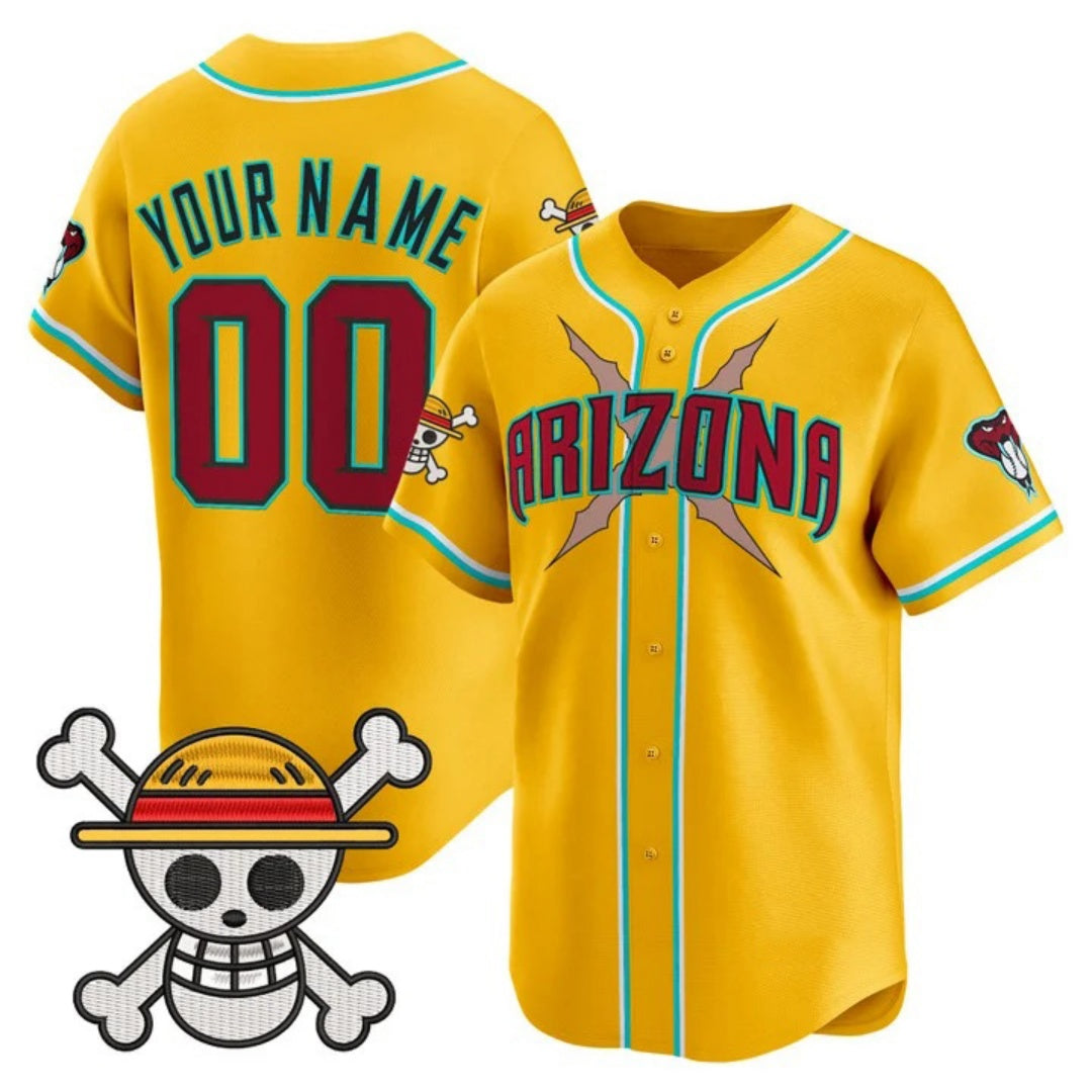 Custom Arizona Diamondbacks x One Piece Gold Vapor Premier Limited - Stitched Baseball Jersey