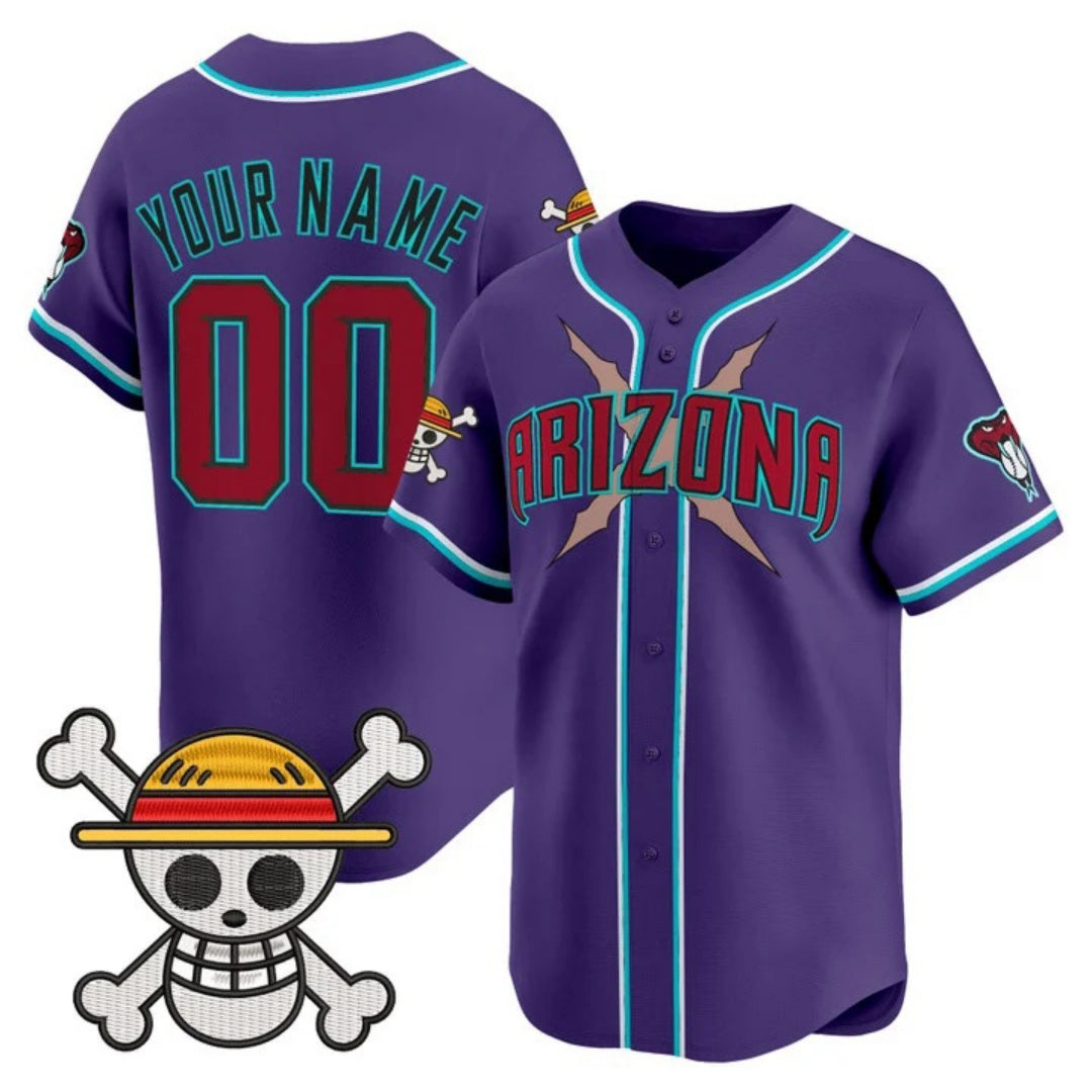 Custom Arizona Diamondbacks x One Piece Purple Vapor Premier Limited - Stitched Baseball Jersey
