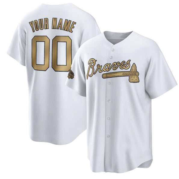 Custom Atlanta Braves Active Player 2022 All-Star Cool Base White Stitched Baseball Jersey