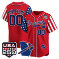 Custom Atlanta Braves America 250 Edition Vapor Premier Limited Custom Red Stitched Baseball Jersey