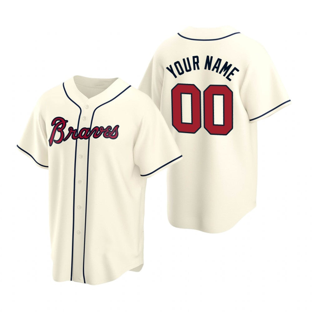 Custom Atlanta Braves Cream 2020 Stitched Cool Baseball Jersey