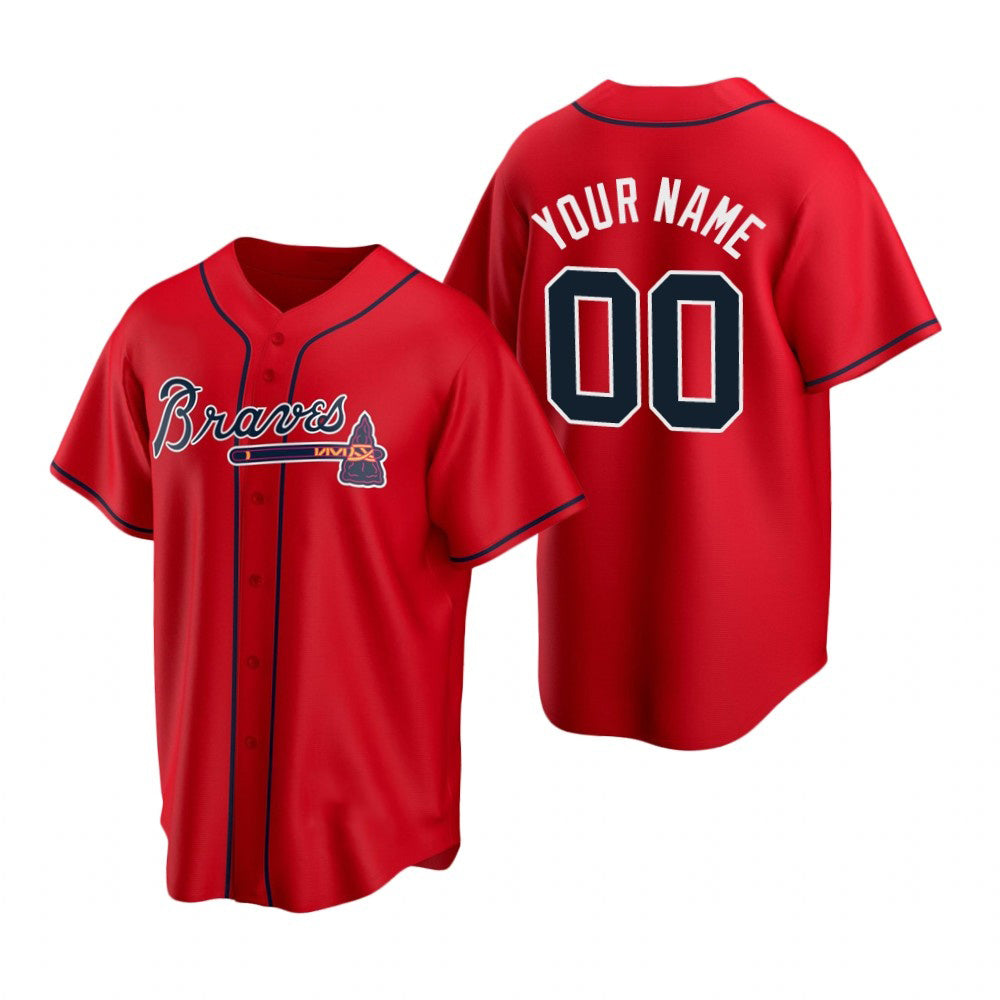 Custom Atlanta Braves Red 2020 Stitched Cool Baseball Jersey