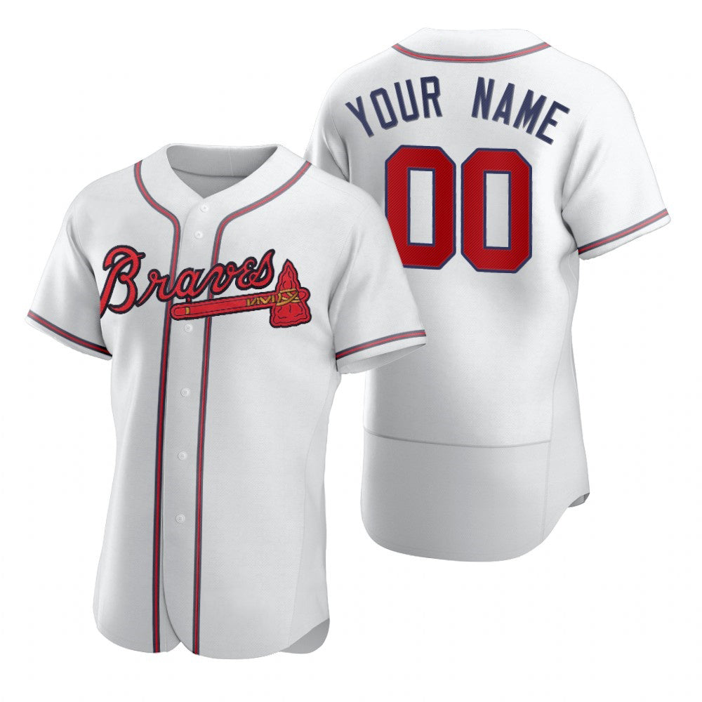 Custom Atlanta Braves White 2020 Stitched Flex Baseball Jersey