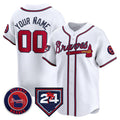 Custom Atlanta Braves White 2024 Spring Training Patch Limited Stitched Baseball Jersey