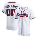 Custom Atlanta Braves White Home Elite Baseball Jersey