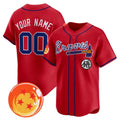 Custom Atlanta Braves x Dragon Ball Red Vapor Premier Limited Jersey - All Stitched Baseball Jersey